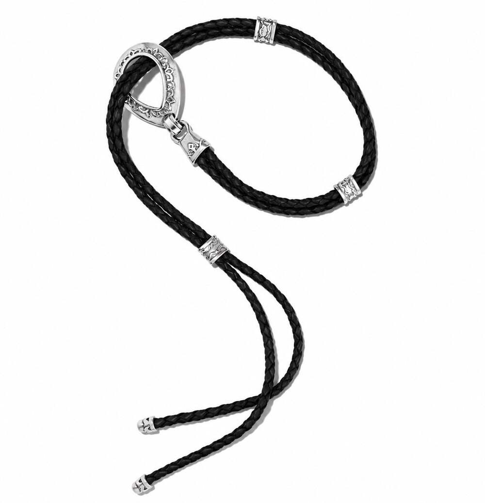 Brighton Vintage Belt Black Double Barrel Braided all Leather womens Large